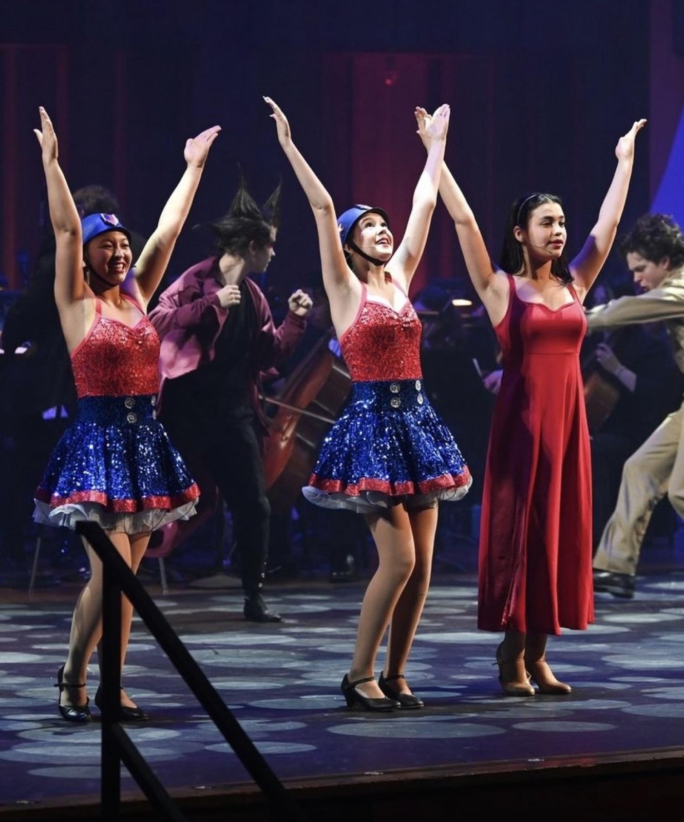 Clara Neag on stage in a group number